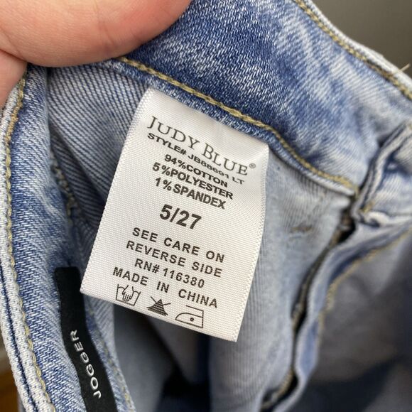 Judy blue jeans women's 5 | 27x31 light wash cargo jogger jb88691 no string - Picture 10 of 15